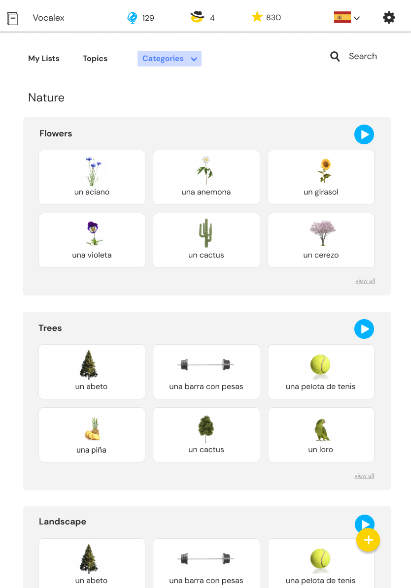 Vocalex language-learning platform